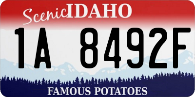 ID license plate 1A8492F