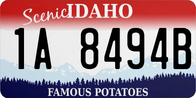 ID license plate 1A8494B