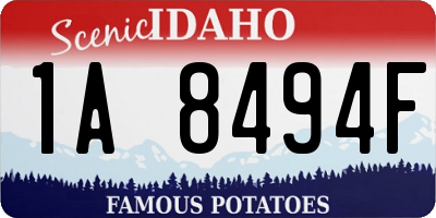 ID license plate 1A8494F
