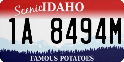 ID license plate 1A8494M