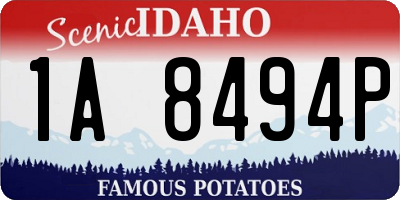 ID license plate 1A8494P