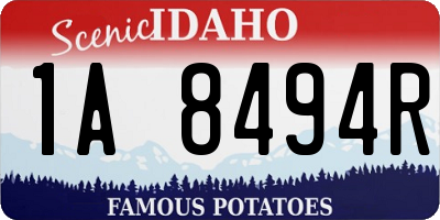 ID license plate 1A8494R