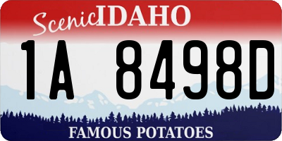 ID license plate 1A8498D
