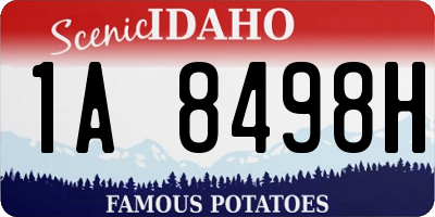 ID license plate 1A8498H