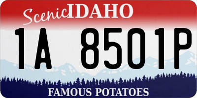 ID license plate 1A8501P