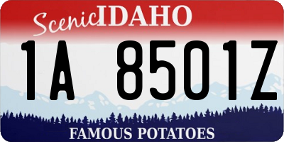 ID license plate 1A8501Z