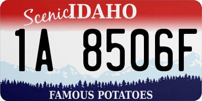 ID license plate 1A8506F
