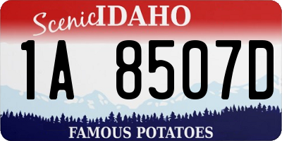ID license plate 1A8507D