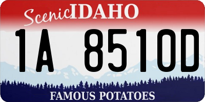 ID license plate 1A8510D