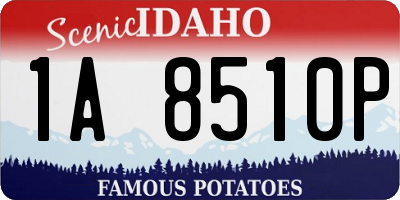 ID license plate 1A8510P