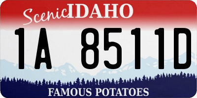 ID license plate 1A8511D