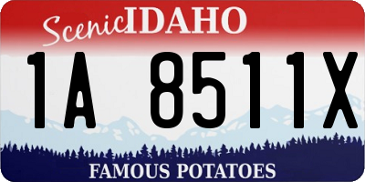 ID license plate 1A8511X
