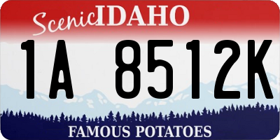 ID license plate 1A8512K
