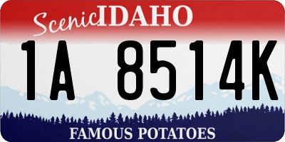 ID license plate 1A8514K