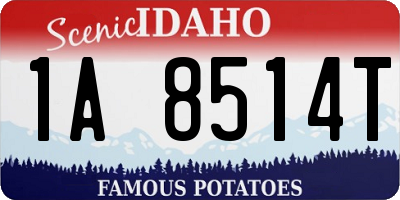 ID license plate 1A8514T