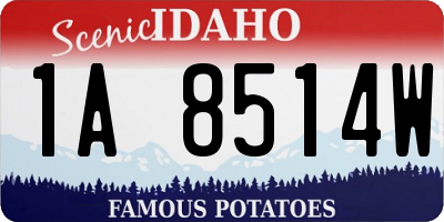 ID license plate 1A8514W