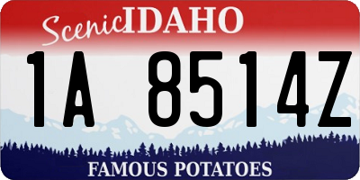 ID license plate 1A8514Z