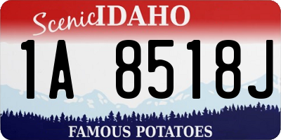 ID license plate 1A8518J