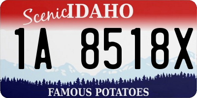 ID license plate 1A8518X