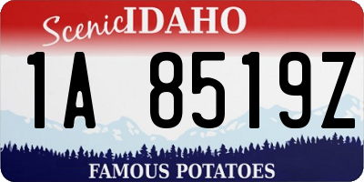 ID license plate 1A8519Z