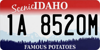 ID license plate 1A8520M