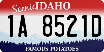ID license plate 1A8521D