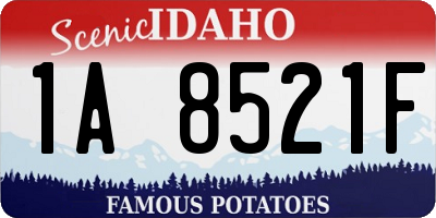 ID license plate 1A8521F