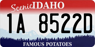 ID license plate 1A8522D