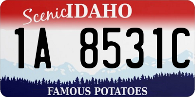 ID license plate 1A8531C