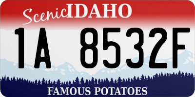 ID license plate 1A8532F