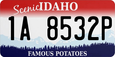 ID license plate 1A8532P