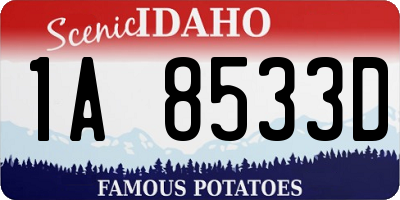ID license plate 1A8533D