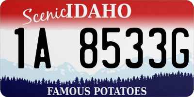 ID license plate 1A8533G