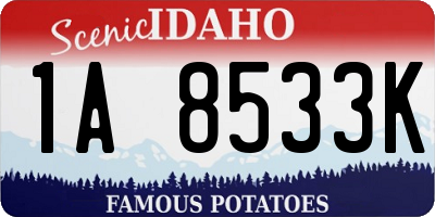 ID license plate 1A8533K