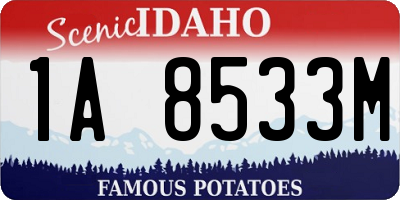 ID license plate 1A8533M
