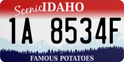 ID license plate 1A8534F