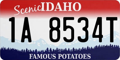 ID license plate 1A8534T