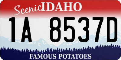 ID license plate 1A8537D