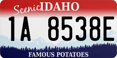ID license plate 1A8538E