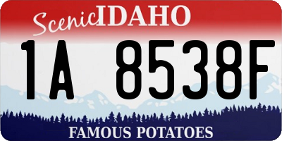 ID license plate 1A8538F
