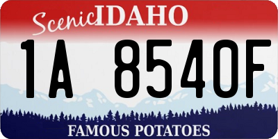 ID license plate 1A8540F