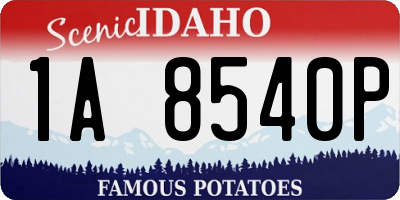 ID license plate 1A8540P