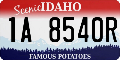 ID license plate 1A8540R