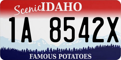 ID license plate 1A8542X