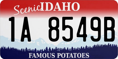 ID license plate 1A8549B