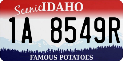 ID license plate 1A8549R