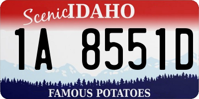 ID license plate 1A8551D