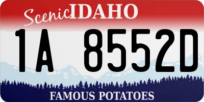 ID license plate 1A8552D