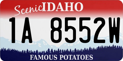 ID license plate 1A8552W