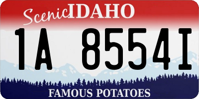 ID license plate 1A8554I